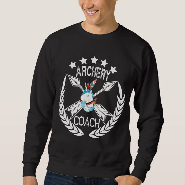 Archery Coach Unicorn Bow Hunting Arrows Hunter Ar Sweatshirt (Front)