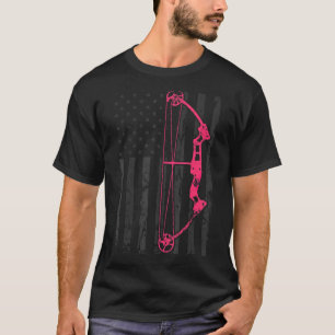 Archery Compound Bow USA American Flag Bowhunting T-Shirt