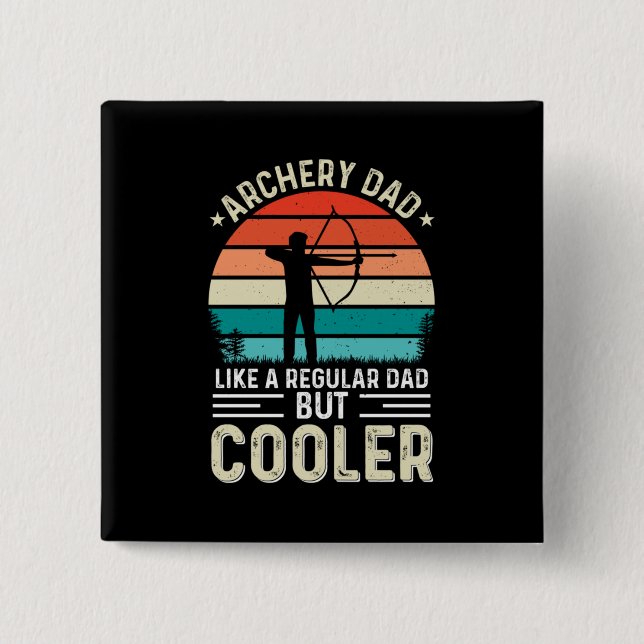 Archery Dad 2 Inch Square Button (Front)