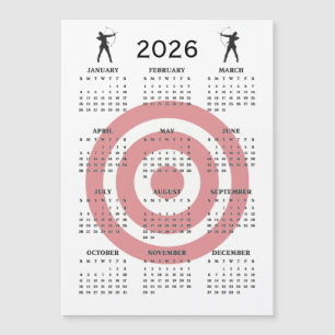 Archery Design 2026 Calendar Magnetic Card