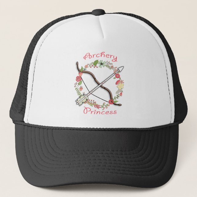 Archery Flower Princess Trucker Hat (Front)