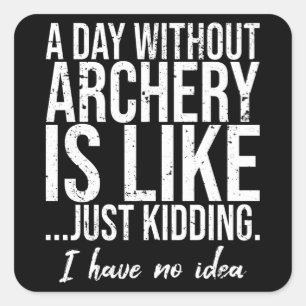 Archery funny sports gift idea square sticker