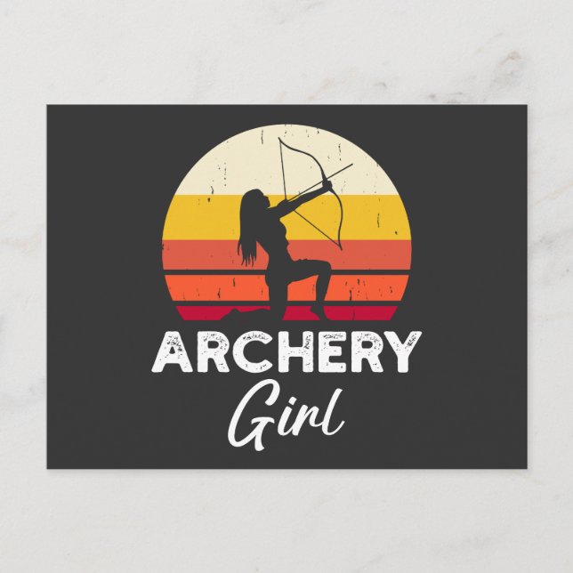 Archery Girl Bow and Arrow Holiday Postcard (Front)