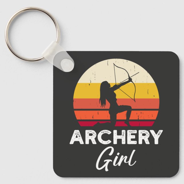 Archery Girl Bow and Arrow Keychain (Front)