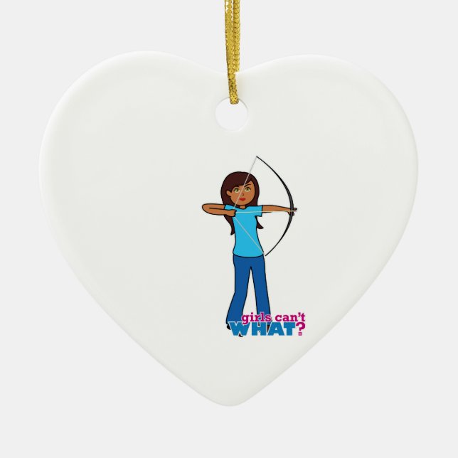 Archery Girl Ceramic Ornament (Front)