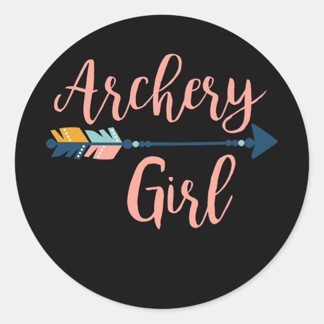 Archery Girl  Classic Round Sticker (Front)