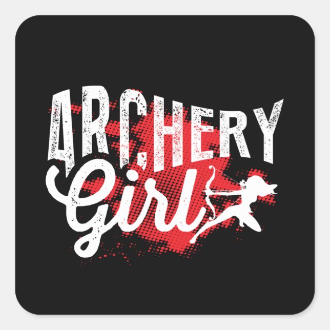 Archery Girl Square Sticker (Front)