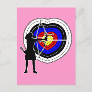 Archery heart-target2 postcard