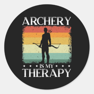 Archery Is My Therapy Archer Shoot Bow Arrow Classic Round Sticker