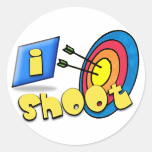 ARCHERY ~ iSHOOT - I SHOOT Classic Round Sticker