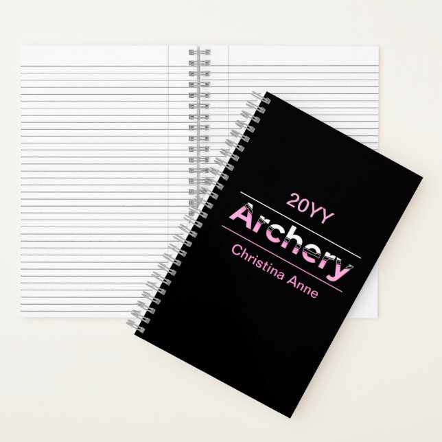 Archery Minimalist Modern Art - Pink Arch Notebook (Inside)