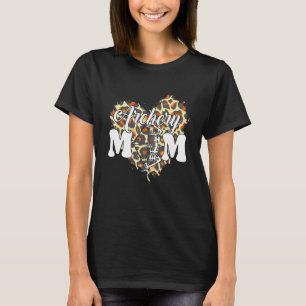 Archery Mom Leopard Heart Game Day Cheer Mom Mothe T-Shirt