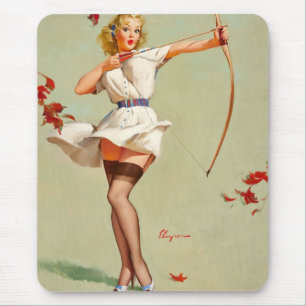 Archery Pin-Up Girl Mouse Pad