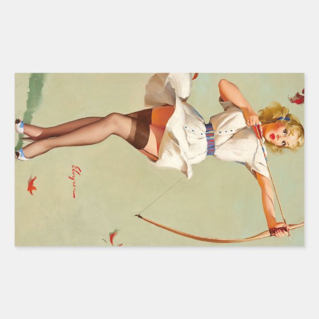 Archery Pin-Up Girl Sticker (Front)