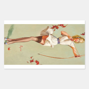 Archery Pin-Up Girl Sticker