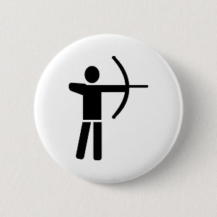 Archery player 2 inch round button