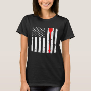 Archery Red Arrow Bow Distressed American Flag T-Shirt