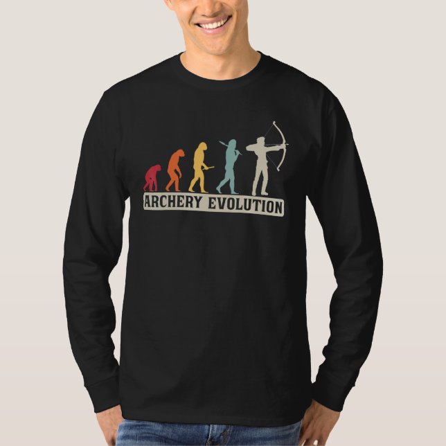 Archery  Retro Vintage Archery Evolution T-Shirt (Front)