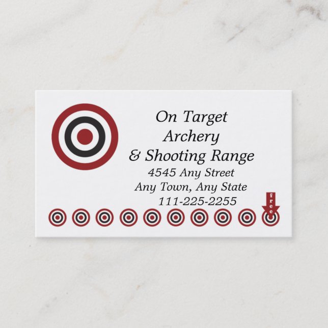 Archery Shoot Range - Customer Loyalty Punch Card (Front)