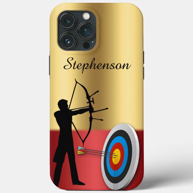 Archery Sport archer and target Personalize Case-Mate iPhone Case (Back)