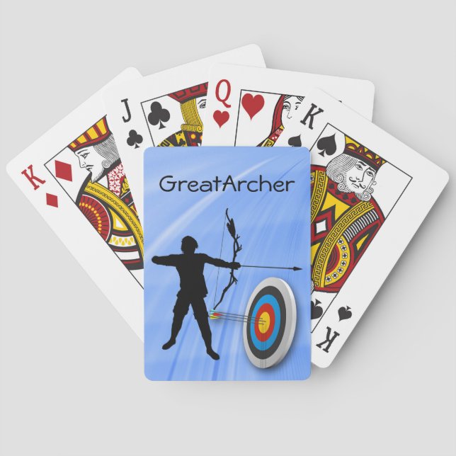 Archery Sport archer and target Personalize Playing Cards (Back)