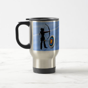 Archery Sport archer silhouett Target personalize Travel Mug