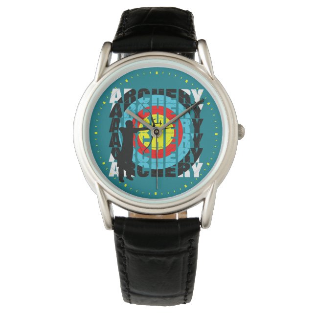 Archery Sport Cool Typography Archers Graphic Wris Watch (Front)