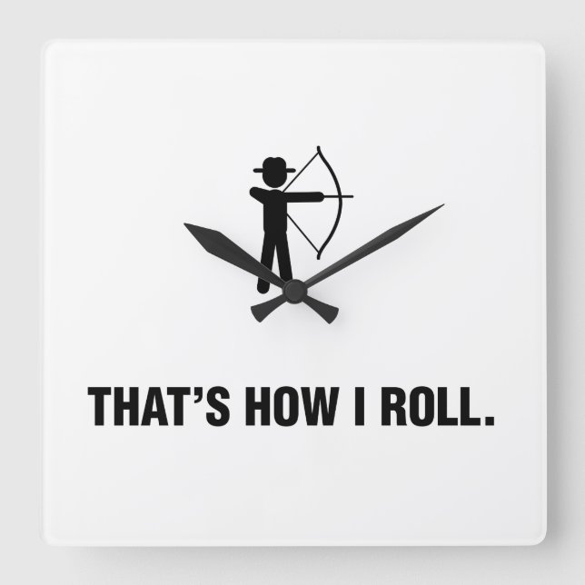 Archery Square Wall Clock (Front)