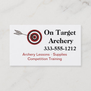 Archery Supplies and Lessons Business Card