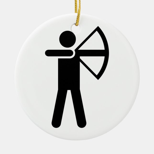Archery Symbol Ceramic Ornament (Front)