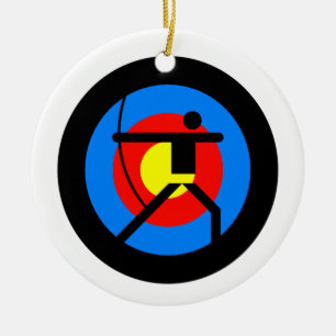Archery Target and Archer Ceramic Ornament