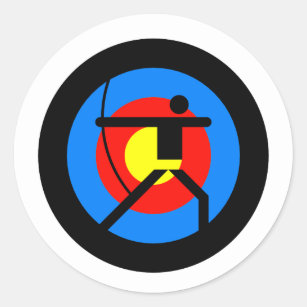Archery Target and Archer Classic Round Sticker