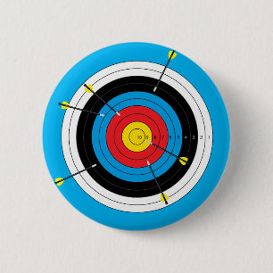 Archery Target and Arrows 2 Inch Round Button