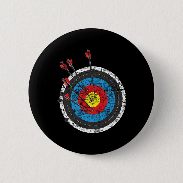 Archery Target - Archer Bowman Bow Hunting Bowhunt 2 Inch Round Button (Front)