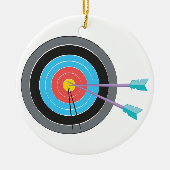 Archery Target Ceramic Ornament (Front)