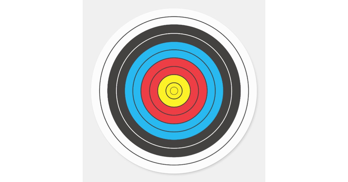 Archery Target Classic Round Sticker | Zazzle.ca