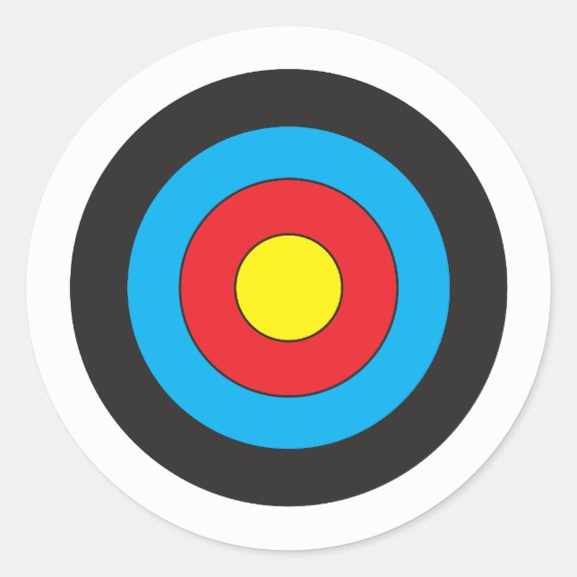 Archery Target Classic Round Sticker (Front)