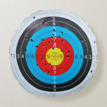 Archery Target Double Sided Round Throw Pillow