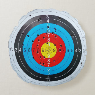 Archery Target Double Sided Round Throw Pillow