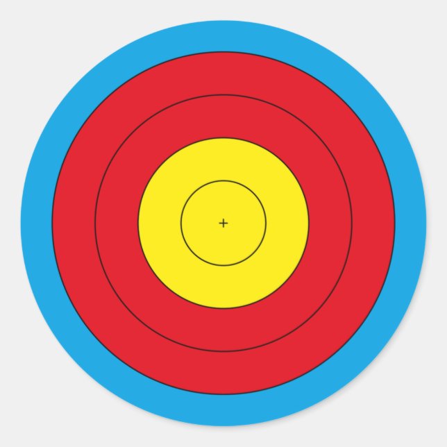 Archery target for recurve bow (FITA 20 cm) Round  Classic Round Sticker (Front)
