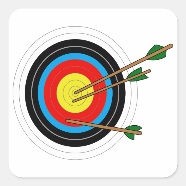 Archery Target Square Sticker (Front)