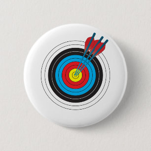 Archery Target with Arrows 2 Inch Round Button
