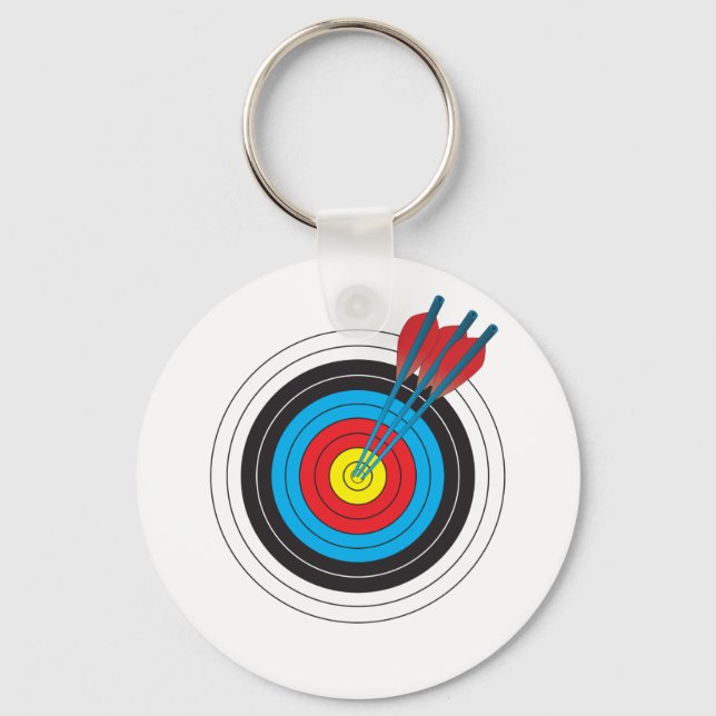 Archery Target with Arrows Keychain (Front)