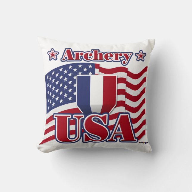 Archery USA Throw Pillow (Front)