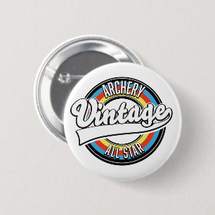 Archery vintage all star logo 2 inch round button