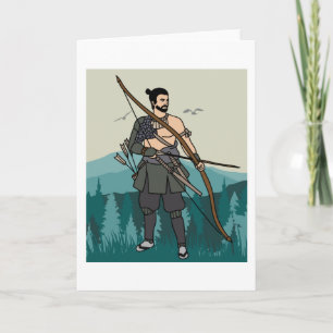Archery With A Bow And Arrow Card