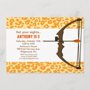 Archery With Colourful Camo Birthday Invitation