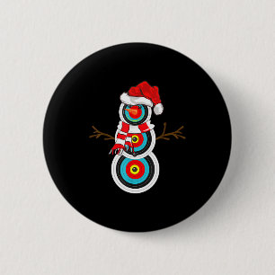 Archery Xmas Gift Santa Hat Snowman Archery Christ 2 Inch Round Button