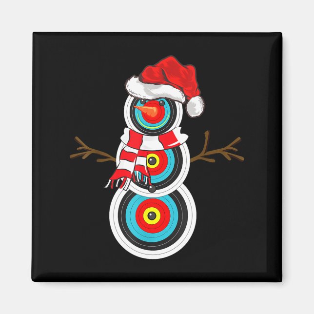 Archery Xmas Gift Santa Hat Snowman Archery Christ Magnet (Front)