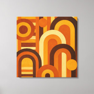 Arches and Sunspots Retro MCM Geometric Design Canvas Print